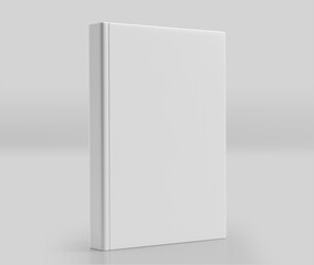 White Hard Cover Book Mockup,  Magazine, Book, Booklet, Brochure, 3D Rendered on light gray background	