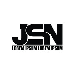 JSN letter monogram logo design vector