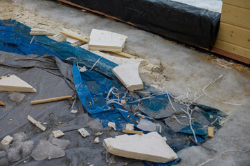 Construction rubbish on the floor
