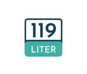 119 liters icon vector illustration