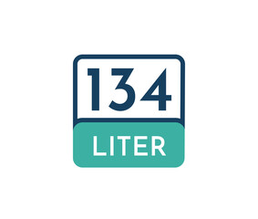 134 liters icon vector illustration