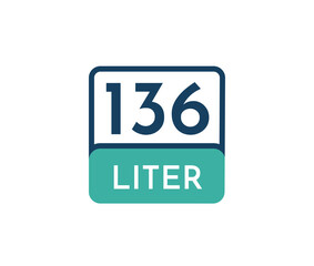 136 liters icon vector illustration