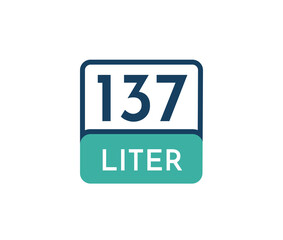 137 liters icon vector illustration