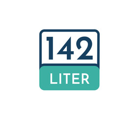 142 liters icon vector illustration
