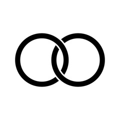 Wedding rings icon. Isolated  symbol. Valentine sign symbol