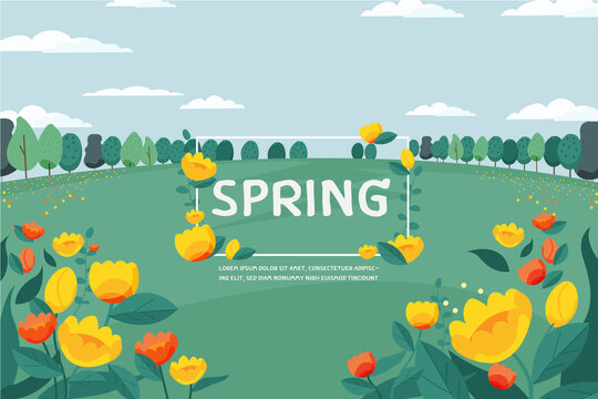 Spring flowers background - vector