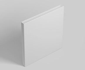 White Square Hard Cover Book Mockup,  Magazine, Book, Booklet, Brochure, 3D Rendered on light gray background	