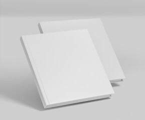 White Square Hard Cover Book Mockup,  Magazine, Book, Booklet, Brochure, 3D Rendered on light gray background	
