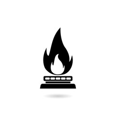 Gas stove icon with shadow