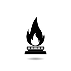 Gas stove icon with shadow