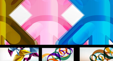 Set of vector geometric abstract backgrounds