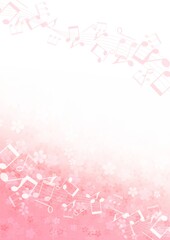 桜と音符の背景イラスト no.16