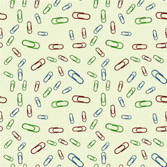 Seamless vector paper clips background