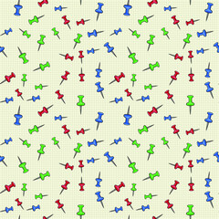 Seamless vector background from push pins