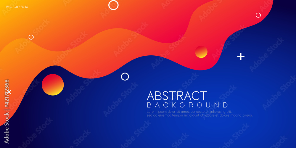 Poster abstract colorful fluid shapes background with gradient composition. modern long banner for copy spa