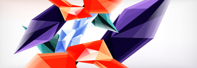 Vector 3d triangles and pyramids abstract background for business or technology presentations, internet posters or web brochure covers
