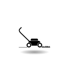 Lawn mower icon with shadow