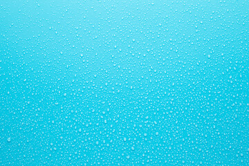 Water drops on blue background