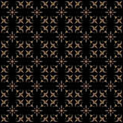Seamless of damask style pattern. Design javelin tile gold on black background. Design print for illustration, texture, textile, wallpaper, background.