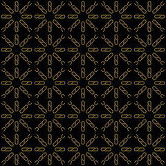 Seamless of polar clips batik pattern. Design regular tile gold on black background. Design print for illustration, texture, textile, wallpaper, background.