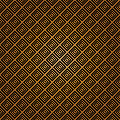 Seamless of square pattern. Design diagonal tile gold on black background. Design print for illustration, texture, textile, wallpaper, background.