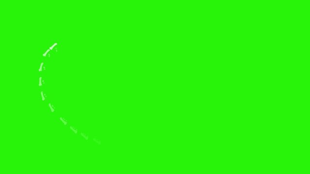 Short lines and shapes animation effects elements on green screen chroma key
