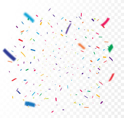 Colorful Confetti celebrations design isolated on transparent background