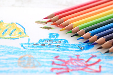 お絵かきと色鉛筆を使って子供の才能を伸ばす