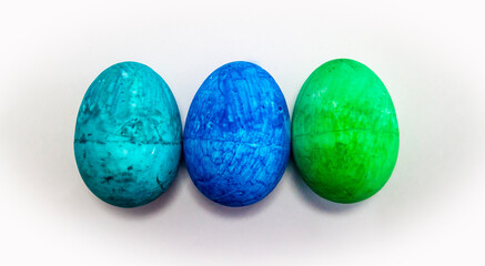 Set of easter eggs of different colors