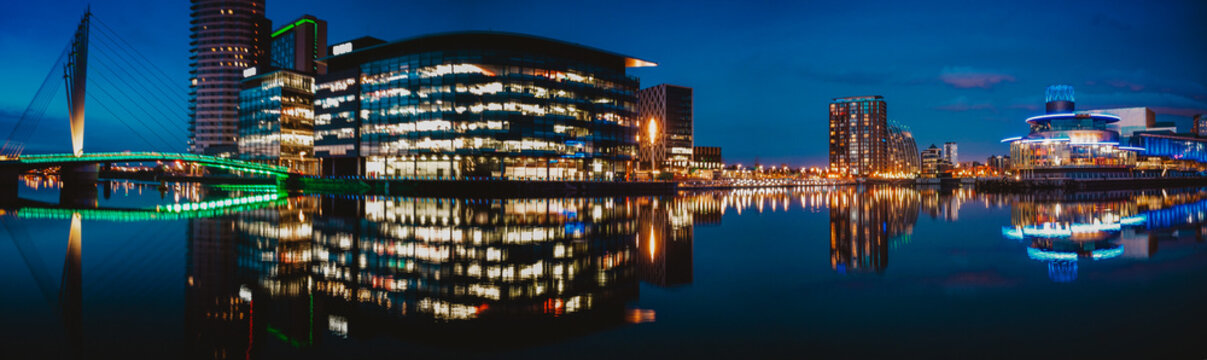 Media City At Night, Manchester UK.