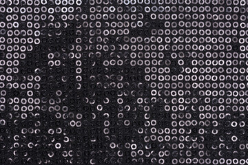 Shiny Silver, Black, And White Cloth Paillettes, Background Texture