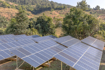 Blue solar panels