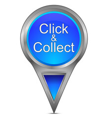 Map pointer with Click and Collect - illustration - 421724906