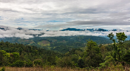 Fototapeta premium Mountain landscape landscape with clouds in the sky in Sri Lanka