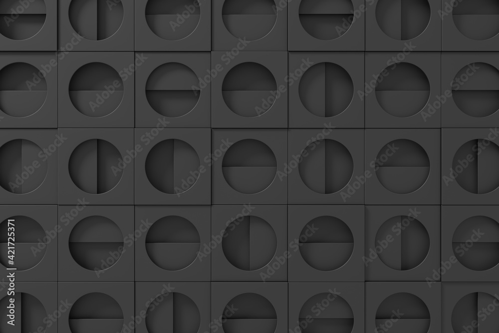 Wall mural abstract background of dark metal. 3d background design. 3d rendering.