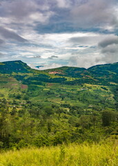 Mountain landscape landscape with clouds in the sky in Sri Lanka