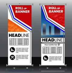 Roll up brochure flyer banner ,simple , design template vector, abstract background, modern x-banner, rectangle size.