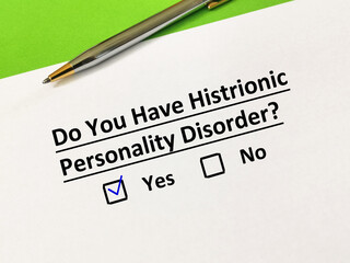 Questionnaire about personality disorder