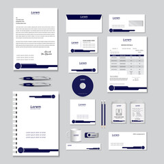 corporate identity template with digital elements. Vector company style for brand book and guideline.