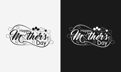 Happy Mothers day,Mothers day calligraphy, mom quote lettering illustration vector