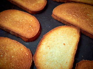 Sliced Fried Bread. Fried toast for breakfast