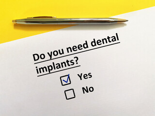 Fototapeta premium Questionnaire about dental procedure