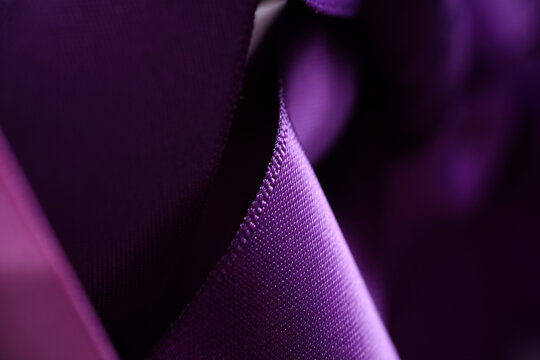 Purple Ribbon. The Color Purple Is Often Associated With Royalty, Nobility, Luxury