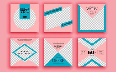 Set of sale banner template design. Vector illustration.