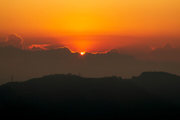 dramatic summer sunrise in Baguio City,the 
