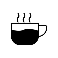 Coffee cup icon on white background. Editable stroke. Design template vector