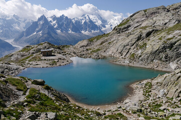 Mont-Blanc massif and White Lake (Alps, France)