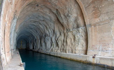 Croatia, Dugi otok island, July 15, 2019 - War tunnel for submarines