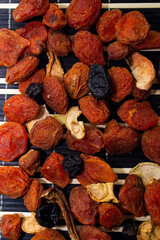 Decomposed dried fruits, compote mixture.