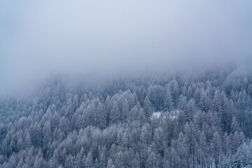 winter day in the snowy Italian Alps